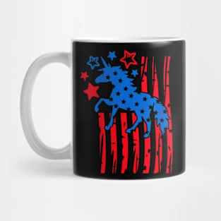 Kids Merica Unicorn USA 4th Of July  Girl American Flag Mug